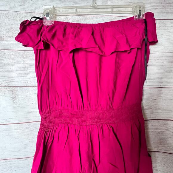 Forever 21 Women's Strapless Romper with Ruffle off Shoulder Strapless Sz M - Picture 3 of 8